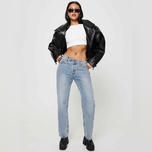 Princess Polly - Holly Asymmetric Straight Leg Jean - Picture 1 of 4